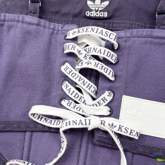adidas Originals Ksenia Schnaider Denim Corset Purple Size 2 - Picture 8 of 16